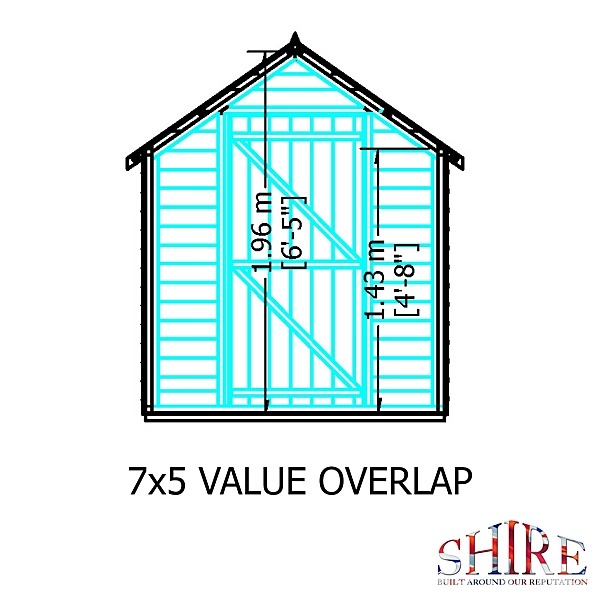 Shire Overlap 7x5 Single Door Windowless Value Garden Building - Image 10